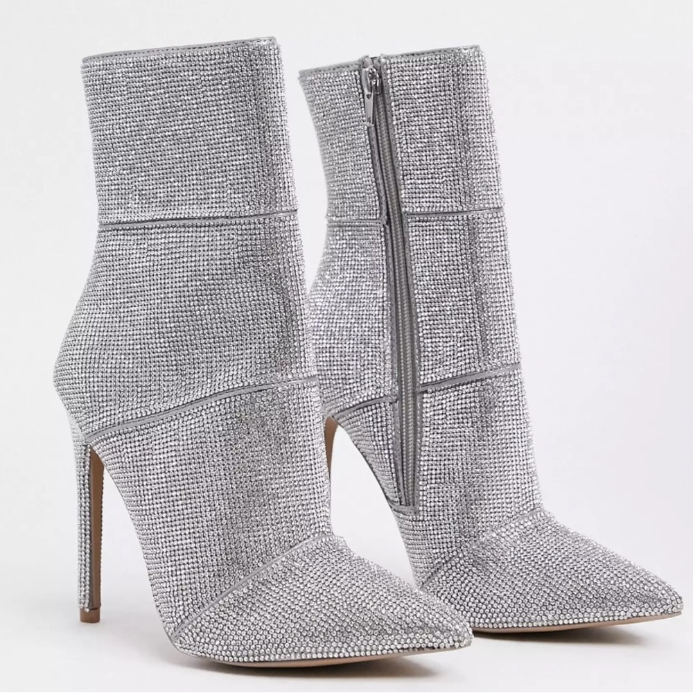 Winona Stiletto Rhinestone Ankle Boots